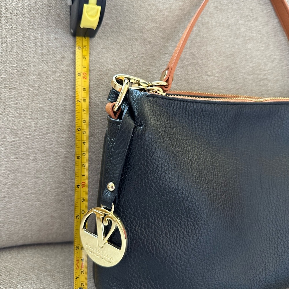 Valentina Made In Italy Leather Triple Entry Crossbody Gem